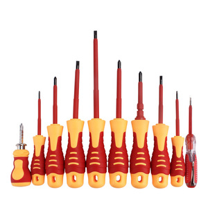 Insulated <b>Screwdriver</b> Set Multi-bit Phillips Cross Head Plastic Handle Anti-Slip Texture Rust Prevention Diy Tools With Hook - Product Image 3