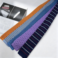 Corbata Delgada de Punto de Alta Calidad para Hombre, con Rayas y Puntos, Diseño Elegante para Negocios, Bodas y Fiestas