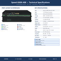 Passerelle de calcul en périphérie industrielle Speed U06-A88, Quad-core A55 1.0T NPU, Métal, 8DI 8DO, Unité de surveillance à distance pour centre de données