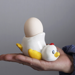Vente en gros de porte-œufs en céramique en forme de poulet et de canard, plateau à œufs personnalisé pour le petit-déjeuner, accessoires pour œufs - Product Image 4