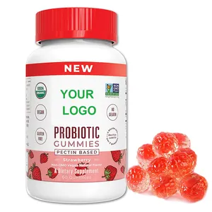 RTS Advanced Infused Probiotic Jelly Filled Jelly Filling Sour Prebiotic Gummy Prebiotics Prebiotics à croquer Biotic Pro pour vagin