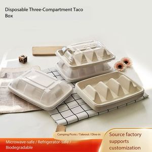 En stock – Boîte jetable biodégradable et compostable en bagasse de canne à sucre pour tacos à emporter - Product Image 4