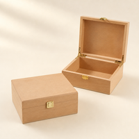 Boîte de rangement en bois de hêtre avec couvercle à charnière et fermoir métallique pour chambre, bureau, cadeaux d'entreprise et emballages cadeaux