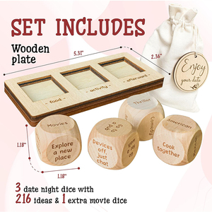 Cadeaux en bois personnalisés quoi regarder décision pour le film <span class=keywords><strong>dés</strong></span> date nuit nourriture cube <span class=keywords><strong>jeu</strong></span> à emporter vilain <span class=keywords><strong>dés</strong></span> - Product Image 2