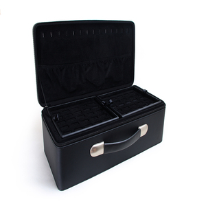 Valise à bijoux en cuir PU Weimei, vente en gros, personnalisable avec logo, design multifonctionnel avec plateau - Product Image 6