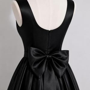 Abito da <span class=keywords><strong>damigella</strong></span> d'onore nero semplice per bambine, abito da sera formale senza maniche per invitati a matrimoni, abito di compleanno personalizzabile - Product Image 6
