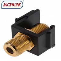 Conector Keystone F Hembra en Línea de Cobre Estándar de EE. UU. con Acoplador de Barril F Coaxial Enchufable