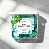 Capsules de lessive solubles à la menthe poivrée, parfum menthe fraîche, nettoyage en profondeur, élimination des taches, parfum longue durée, perles de lessive