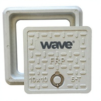 Couvercle de manhole routier carré en composite ondulé FRP blanc, résistant à la corrosion, qualité ingénierie, 10x10, capacité de charge 5-T