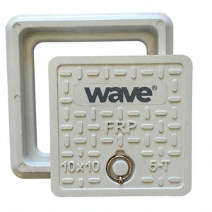 Tapa de alcantarilla cuadrada de FRP Wave 10x10 5-T con asa de anillo - Product Image 6