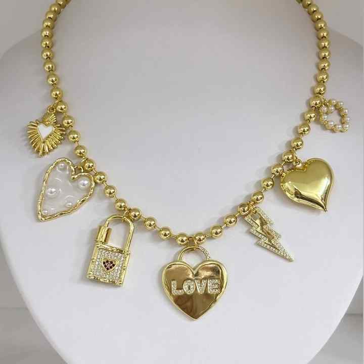 BD-B6725 Dainty Luxury 18k Gold Plated Necklace Zircon Heart Pendant ...
