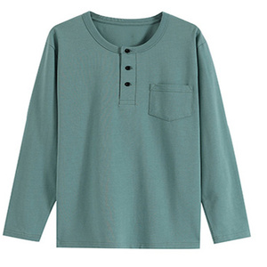 <b>Men's</b> Casual Button-Down <b>Long</b> Sleeve T-Shirt with O-Neck Collar Fitness Over-sized Print Breathable Fashion Design - Product Image 5
