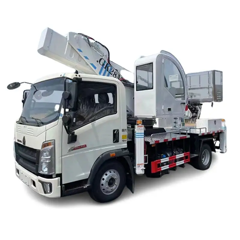 Grúa montada en camión de 27m28m de altura de trabajo (con cesta) para plataformas de trabajo aéreo en venta