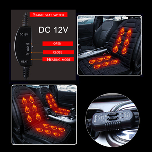 Tappetino riscaldante per seggiolino anteriore sportivo DC12V coprisedile riscaldato decorazione auto in cotone/copertura di modifica - Product Image 3