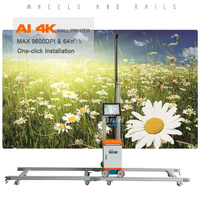 Impresora de Pared Inteligente con IA, 4K, con Ruedas, Impresora Vertical de Inyección de Tinta UV para Exteriores