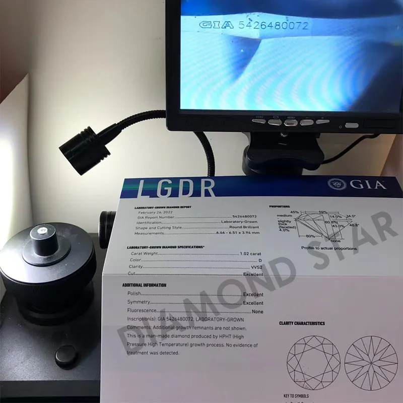 Diamant de laboratoire certifié IGI GIA D E F couleur 0.5ct 1ct 2ct 40ct diamant en vrac en gros coupe ronde CVD HPHT diamant cultivé en laboratoire