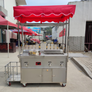 Chariot de vente ambulante <span class=keywords><strong>à</strong></span> <span class=keywords><strong>gaz</strong></span> en acier inoxydable détachable pour la vente de nourriture de rue, de collations et de boissons, sortie d'usine, vente chaude 2025 - Product Image 6