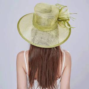 Chapeaux de fête élégants pour femmes, chapeaux de mariage à large bord en sinamay personnalisés pour adultes, produits phares - Product Image 4
