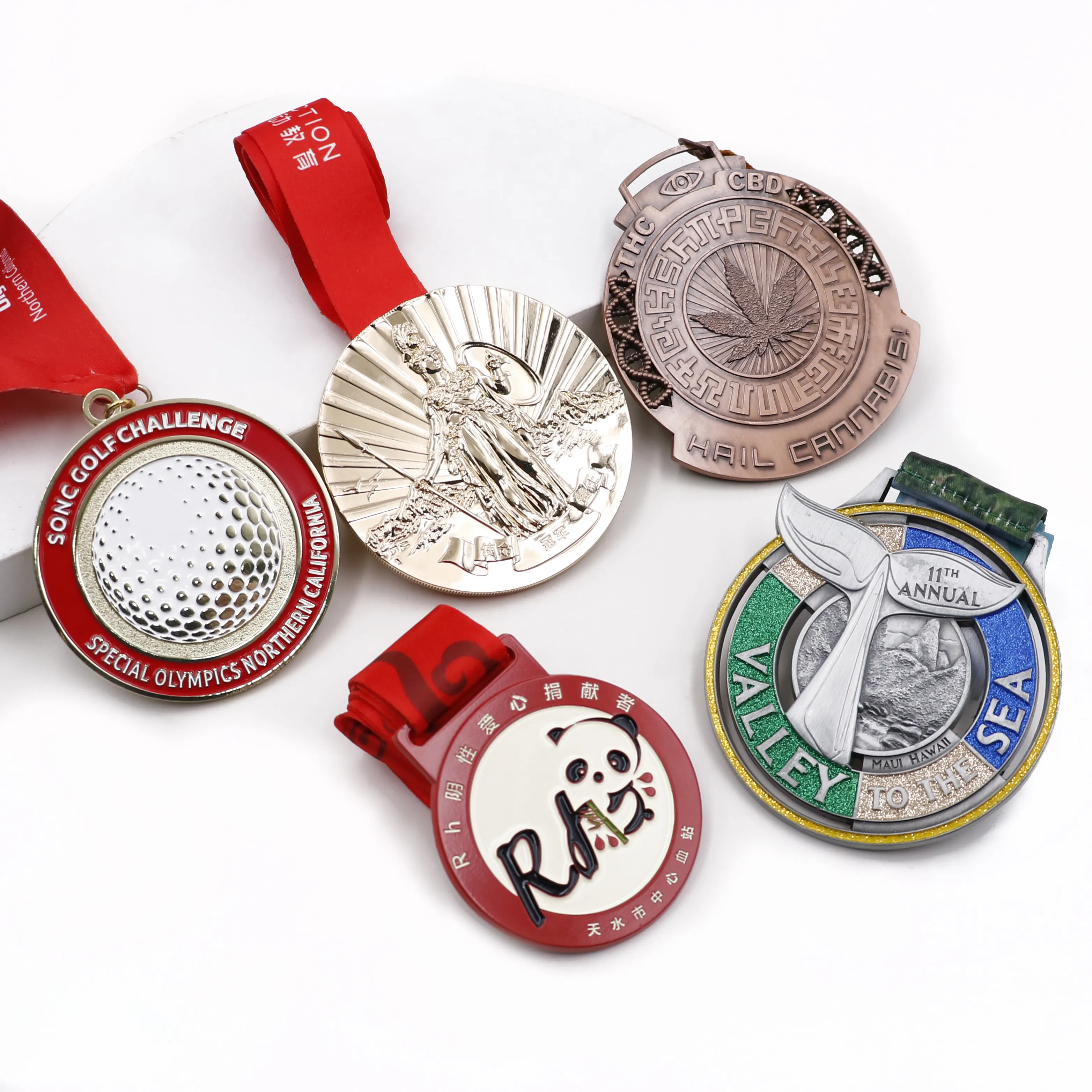 Custom Metal Logo Sports Running Marathon Medal for Souvenir 3D Gold Silver Bronze Zinc Alloy Metal custom pins Medal