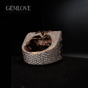 GEMLOVE Champion Ring, Custom Lettering, Full Diamond, Hip Hop Men's Party Jewelry - Product Image 4