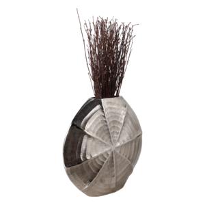 Vaso moderno in metallo con motivo a conchiglia per l'arredamento di soggiorno, casa e ufficio - Product Image 2