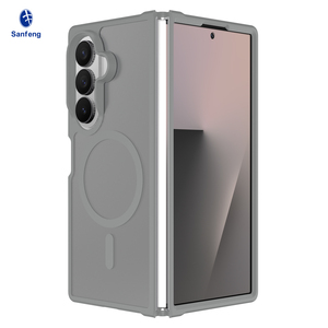 Étui de téléphone portable magnétique personnalisé antichoc gris ultra-luxe au toucher soyeux pour <span class=keywords><strong>Samsung</strong></span> Z Fold 8 – Vente en gros - Product Image 1