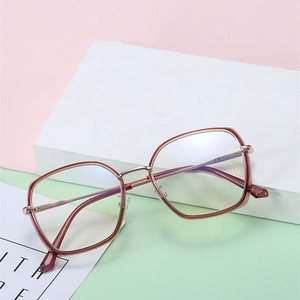 Gafas <span class=keywords><strong>Retro</strong></span> de primavera para piernas, gafas personalizadas para miopía con luz azul, gafas lisas, lentes transparentes, monturas cuadradas de gran tamaño para gafas - Product Image 2