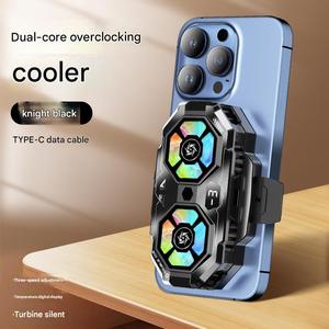 Enfriador de teléfono recargable con ventilador dual <span class=keywords><strong>LED</strong></span> FS06, refrigeración más fuerte de larga duración, juegos de refrigeración por aire para transmisión en vivo con soporte para teléfono - Product Image 4