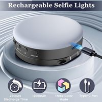 Lampe de remplissage magnétique pour selfie avec miroir convexe Compatible avec Magsafe Lampe de remplissage pour téléphone Lumière vidéo extensible pliable