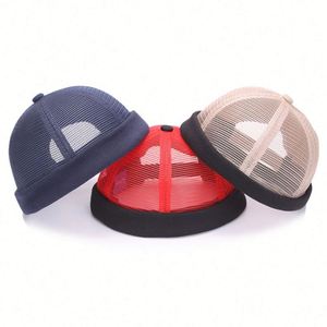 Custom Logo Vintage Docker <b>Brimless</b> Breathable Beanie Mesh Retro Adjustable Literary Landlord Sailor <b>Cap</b> Women Hip Hop Hat - Product Image 1