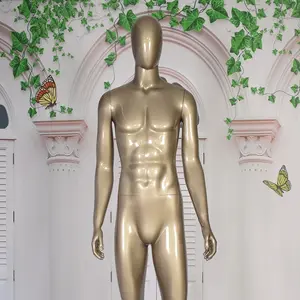 2019ขายส่งร้อนขายชุดรูปแบบ Full Body Glossy แชมเปญชาย Mannequin