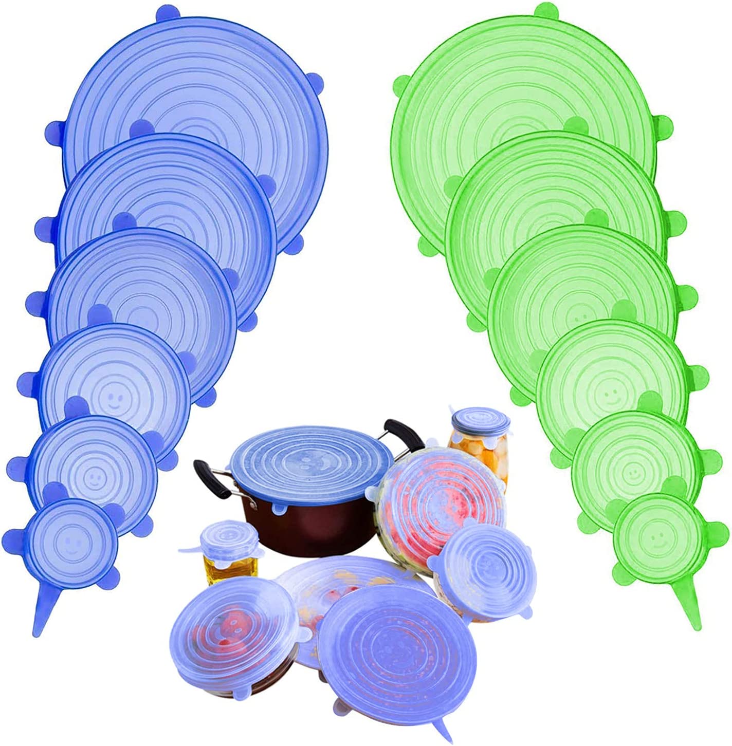 Reusable Silicone Stretch Lids Food Covers for Storage - JX Brand BL008 Model