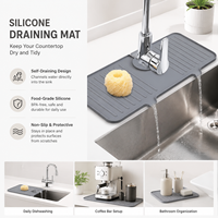 Tapis de protection d'évier en silicone écologique, pliable, antidérapant, séchage rapide, pour égouttoir à vaisselle, accessoires de cuisine