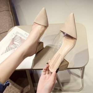 Sandales d'été pour femmes, élégantes, à <span class=keywords><strong>talons</strong></span> épais, avec empeignes en matériaux de haute qualité, design unique et transparent, pour l'extérieur, vente en gros - Product Image 4