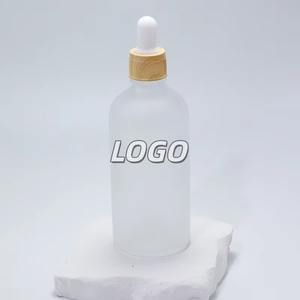 Botella de Vidrio Esmerilado Transparente para Aceites Esenciales de 5 ml, 10 ml, 15 ml, 20 ml, 30 ml, 50 ml, 100 ml con Gotero de Plástico y Tapa de Bambú - Product Image 1