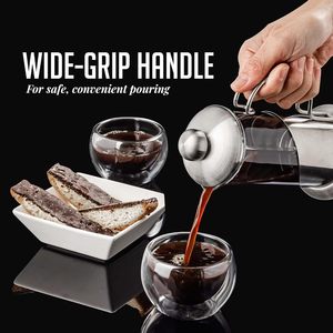 เครื่องชงกาแฟเฟรนช์เพรสแบบแก้วบอโรซิลิเกตพร้อมก้านกดสแตนเลส - Product Image 3