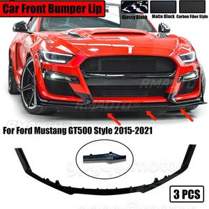 Alerón Delantero para Ford Mustang Estilo GT500 2015-2021, Divisor de Parachoques, Alerón Tipo Winglet, Diseño Original AMMP Concepts con Aspecto de Fibra de Carbono - Product Image 1