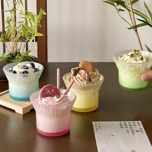 Tasse à café en verre borosilicate de 220 ml avec anse, motif vertical dégradé créatif et avancé, forme irrégulière - Product Image 2