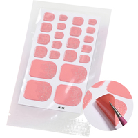 22 conseils dégradé de couleur orteil vernis à ongles enveloppes autocollants Patch feuilles décalcomanies imperméable ongles enveloppes ongle huile Patch orteil ongle autocollant