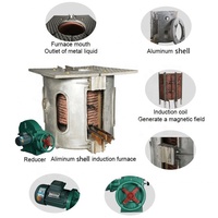 Judian 350kw Machine de coulée de creuset en cuivre Équipement de fabrication de lingots de cuivre 500kg Fonderies de laiton à induction électrique avec roulette