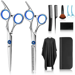 Kits de tesouras de cabeleireiro, tesouras profissionais de aço inoxidável para cabeleireiro/texturização de desbaste/salão de beleza