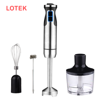 NOUVEAU Mélangeur à main à immersion avec lumière LED et hachoir de 860ml pour appareils de cuisine