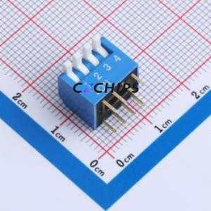 DP-4-B-T DIP Switch Through hole Component (THT),P=2.54mm Switch Piano Key Single Pole Single Throw 4 2.54mm - Product Image 1