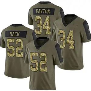 Stitched customized American Football Jersey #34 Walter Payton #52 Mack Mens 2023 New Green Honor Men Football Jersey uniforms