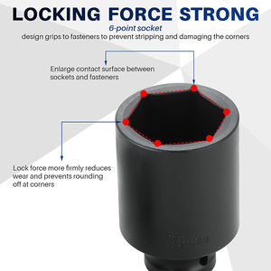 9-टुकड़ा 1/2 \ "ड्राइव मीट्रिक 6-पॉइंट सॉकेट CR-MO सेट 29 मिमी-38 मिमी गहरे प्रभाव सॉकेट-स्पिंडल एक्ल नट वाहन उपकरण के साथ - Product Image 4