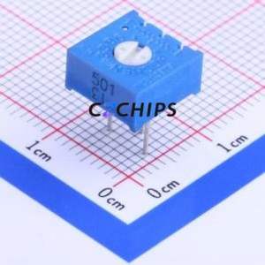 Resistencia Ajustable/Potenciómetro 3386P-1-501, Componente de Orificio Pasante (THT), Resistencia de 500 Ohmios, 10% - Product Image 1