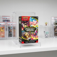 Étui de protection en acrylique avec couvercle magnétique robuste pour TCG Mega Evolution, idéal pour l'organisation de six boosters, rangement et présentation