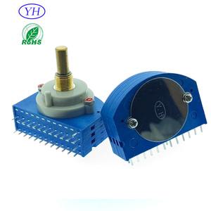 Commutateur rotatif multi-positions 3P12P 44mm 4 voies 1 à 6 pôles 10 11 12 positions de haute qualité personnalisé pour amplificateur audio domestique - Product Image 1
