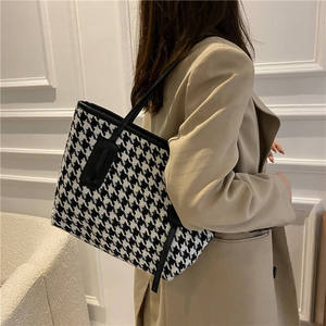 Version coréenne féminine de la <span class=keywords><strong>marée</strong></span> pied-de-poule vérifier sac à bandoulière décontracté mode grand sac <span class=keywords><strong>2022</strong></span> automne et hiver nouveau grand - Product Image 5