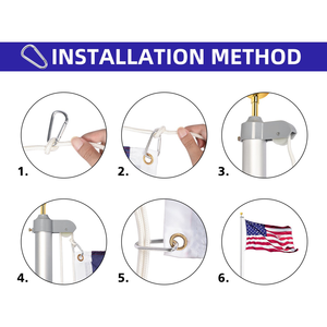 25ft telescoping cờ cực kit, ngoài trời telescoping nhiệm vụ nặng nề inground nhôm có thể điều chỉnh kính thiên văn Cột cờ Kit - Product Image 5